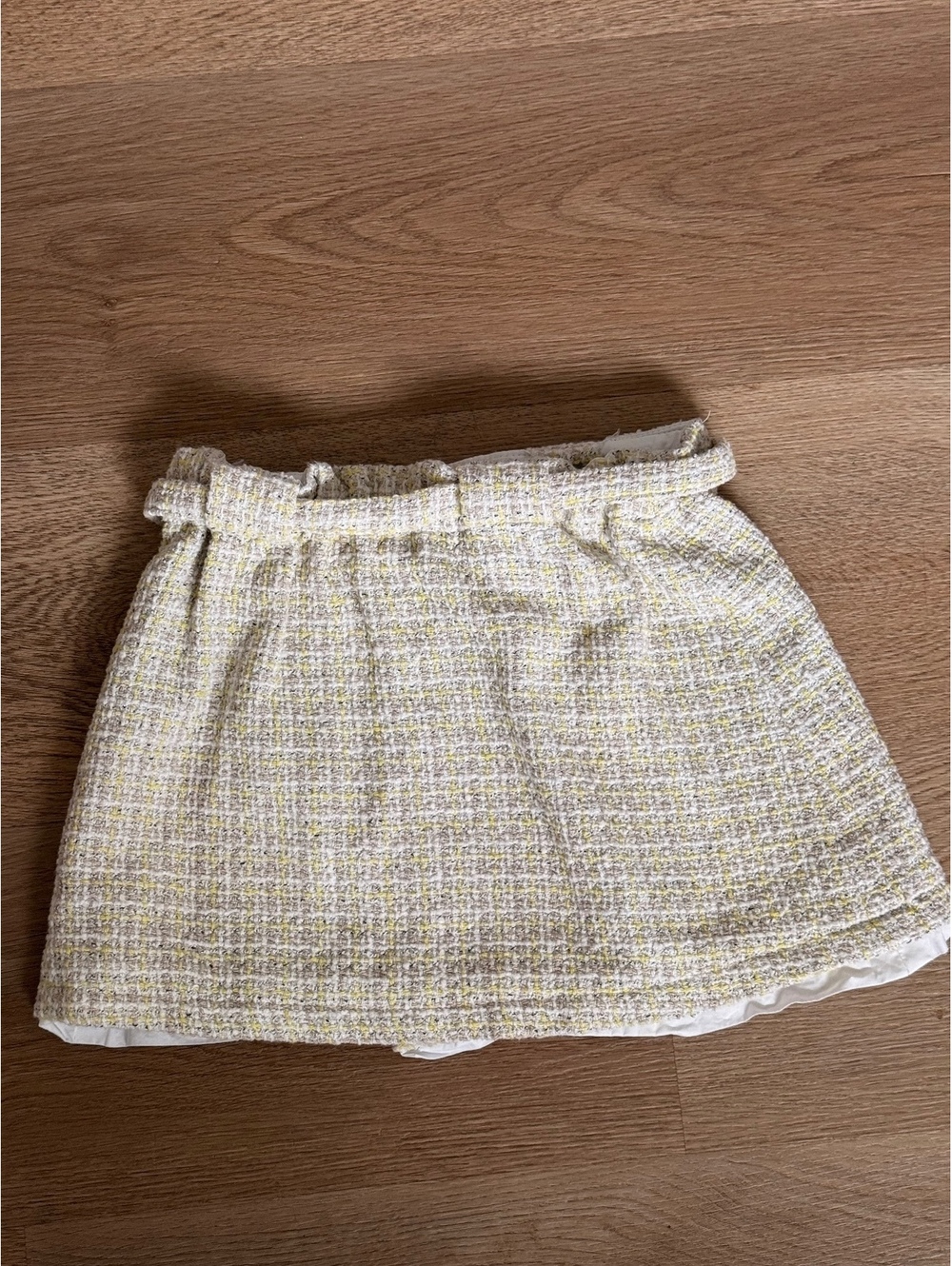 Zara Girls Tweed Wrap Skirt Size 10 140 Belted Preppy